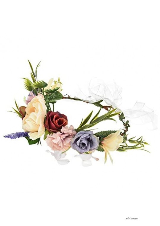 Vividsun Adjustable Flower Wreath Headband Floral Crown Wedding Festival Party Headpiece