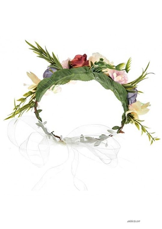 Vividsun Adjustable Flower Wreath Headband Floral Crown Wedding Festival Party Headpiece