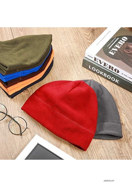 12 Pieces Fleece Beanie Warm Skull Cap Watch Cap Winter Hat for Daily and Sports