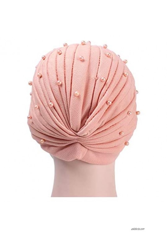 AuroTrends Beaded Turban Turban Hat Headwrap with Pearls Wedding Hat Occasion Turban Bridal Turban Hijab Head Wrap