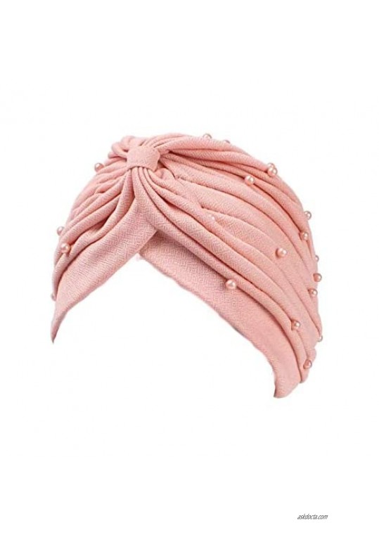 AuroTrends Beaded Turban  Turban Hat Headwrap with Pearls  Wedding Hat  Occasion Turban Bridal Turban Hijab Head Wrap