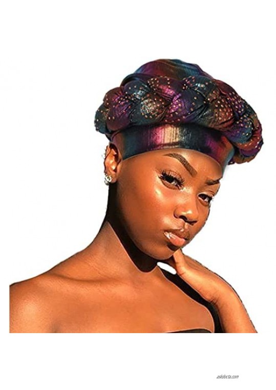 Bohend Women Turban Thick Braided Headband Twist Braid Headscarf Cap Hair Covered Wraps Hat