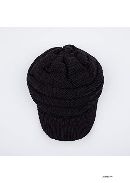 C.C Hatsandscarf Exclusives Women's Ribbed Knit Hat with Brim (YJ-131)(YJ-2023)