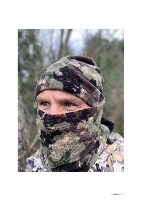 North Mountain Gear Hunting Camouflage Beanie and Scarf Set - Outdoor Fleece Hunting Hat Neck Warmer for Men and Women