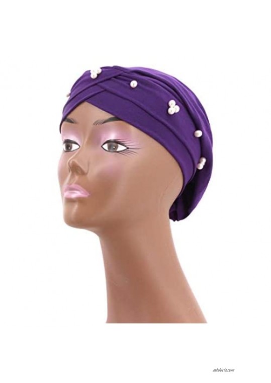 Novia's Choice Women African Pattern Turban Pre-Tied Headwrap Beanie Bonnet Chemo Cap Hair Loss Hat(Print