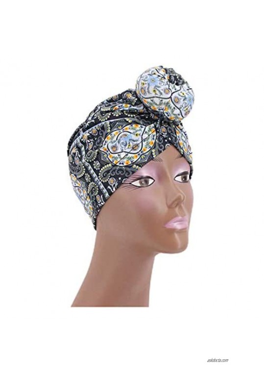 Radish Stars Women Cross Twist Pleated Hair Wrap Turban Hat Indian Hat Muslim Hat National Hijib Cap Headwear