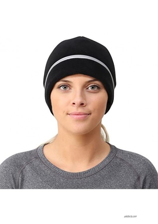 TrailHeads Women's Ponytail Hat | Reflective Cold Weather Running Beanie | Made in USA