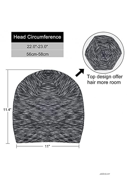 WHGOO Satin Lined Hair Cover Sleep Cap Adjustable Stay on Stain Sleep Cap No Fading Satin Head Cap Bonnet for Curly Hair