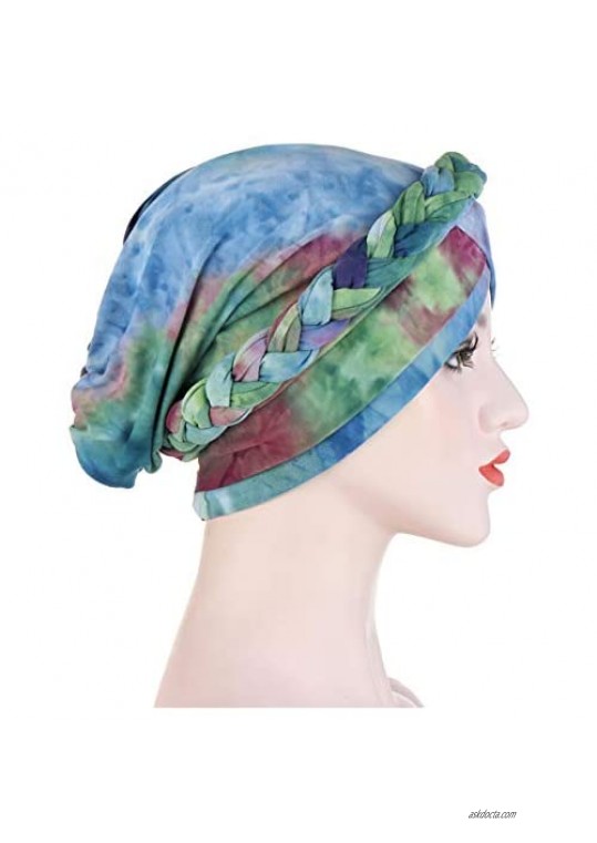 Women Turban Head Wrap Pre-Tied Twisted Braid Cap Chemo Cancer Hair Cover Hat