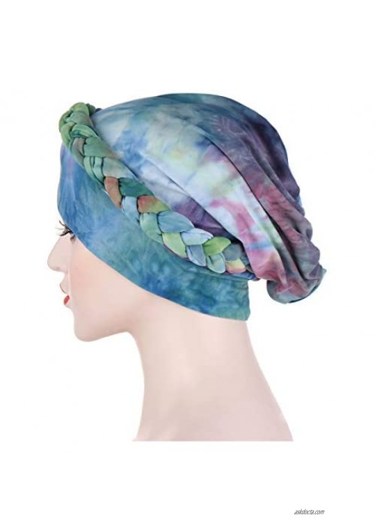 Women Turban Head Wrap Pre-Tied Twisted Braid Cap Chemo Cancer Hair Cover Hat