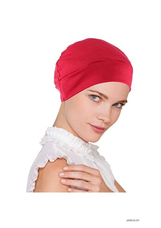 Womens Soft Comfy Chemo Cap and Sleep Turban Hat Liner for Cancer Hair Loss