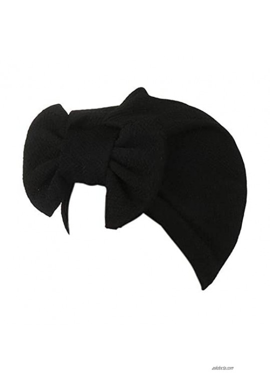 YiYi Operation Womens Stretchy Cotton Bowknot Women Turban Hat Chemo Beanies Hijab Headwear Cap Head Cover