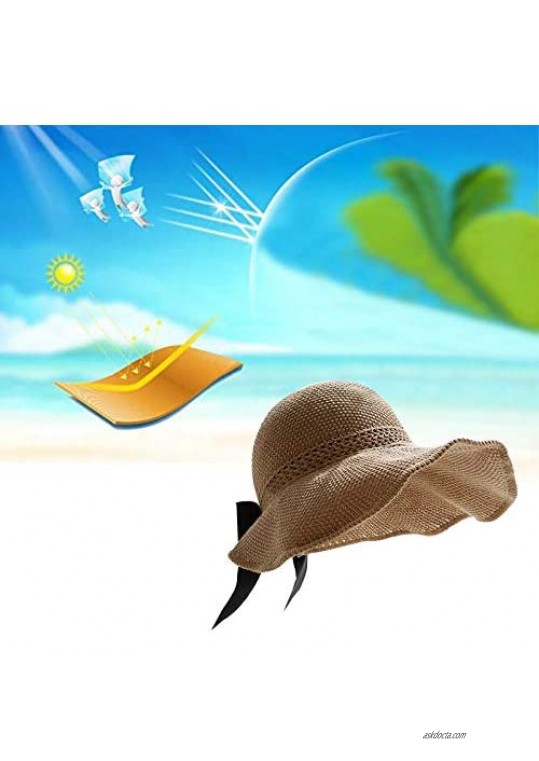 Heidi Sun Visor Hat Women Straw Wide Brim Roll Up Ponytail Summer Beach Cap