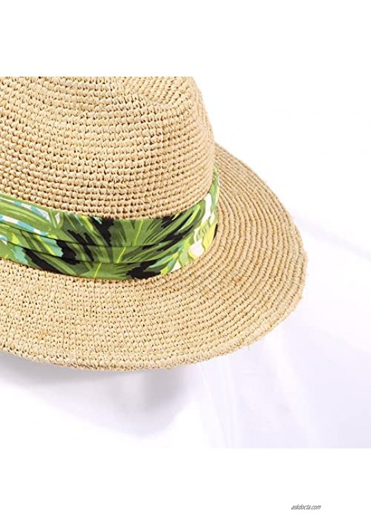 Jack&Arrow Sun Hats for Women Womens Wide Brim Beach Straw Hat UV UPF50 Travel Holiday Summer Floppy Hat