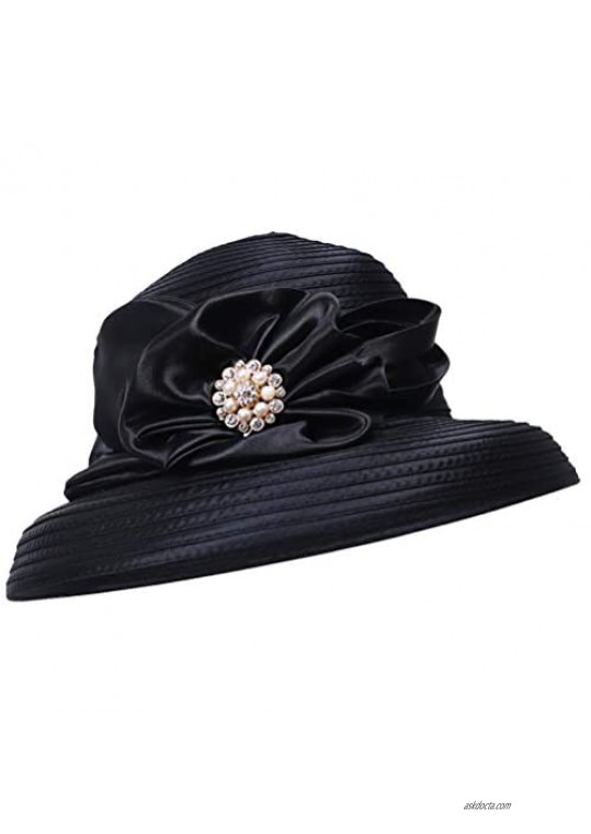 Lady Church Kentucky Derby Sun Hat Wedding Tea Party Dress Bowler Hat