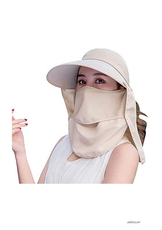 Outdoor UPF 50+ UV Sun Protection Waterproof Breathable Face Neck Flap Cover Folding Sun Hat for Men/Women
