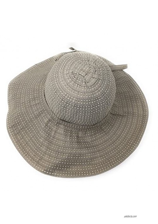 Packable Ribbon Crusher Sun Shade Beach Hat Adjustable Wide Shapeable Brim SPF UPF 50 UV Protection