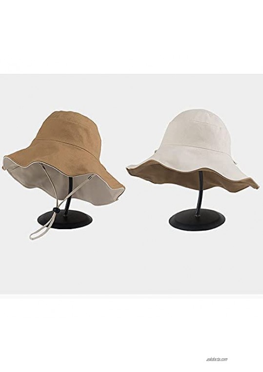 QICKN Womens Lightweight Safari Wide Brim Sun Hats UPF50+ UV Packable Beach Hat Summer Bucket Cap for Travel Strap Cool