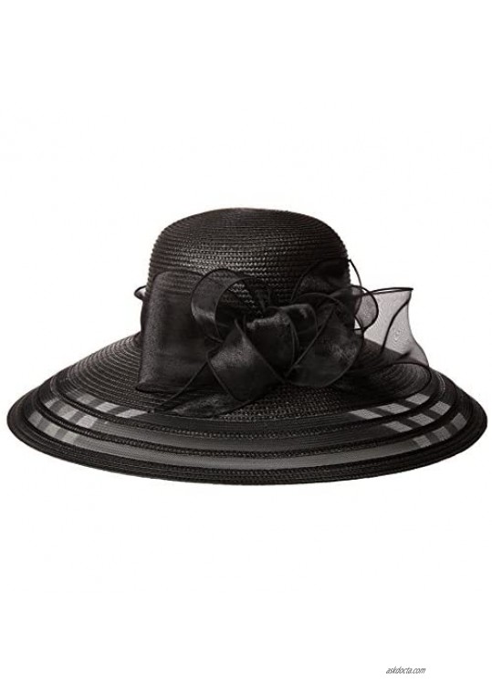 San Diego Hat Company Women's Braid Dress Organza Bow Hat