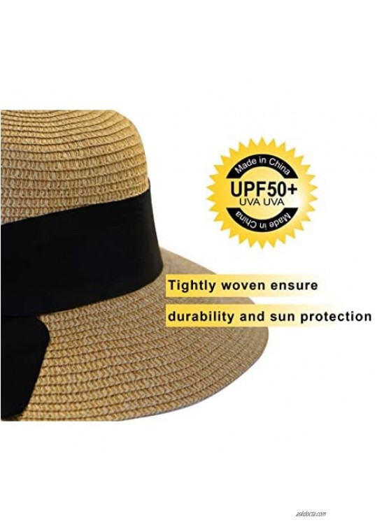 Wide Brim Packable Sun Hat Women Summer Straw Hats for Women Beach Cap for Vacation