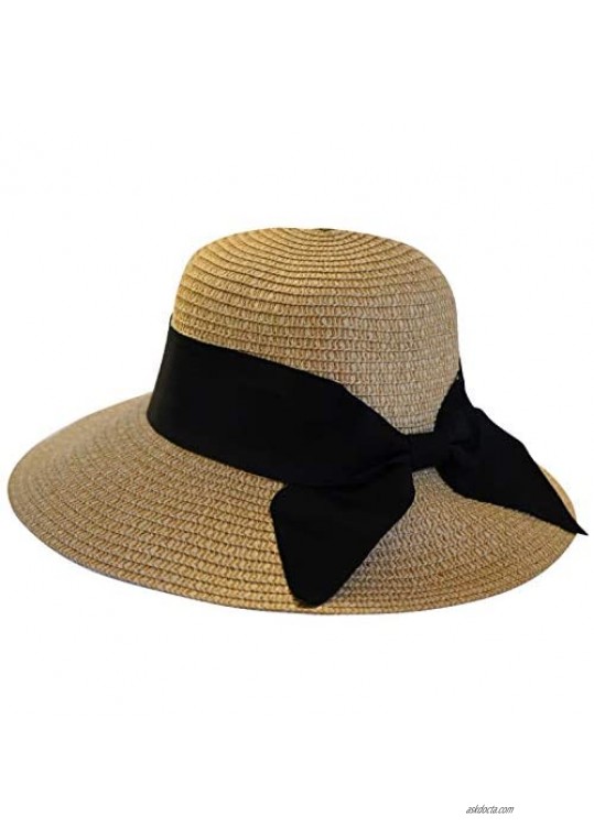 Wide Brim Packable Sun Hat Women Summer Straw Hats for Women Beach Cap for Vacation
