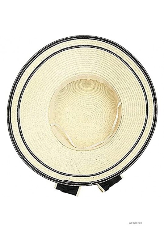Women Summer UV Protection Beach Sun Hat UPF50+ Straw Hats Wide Brim Foldable Packable Roll up Cap