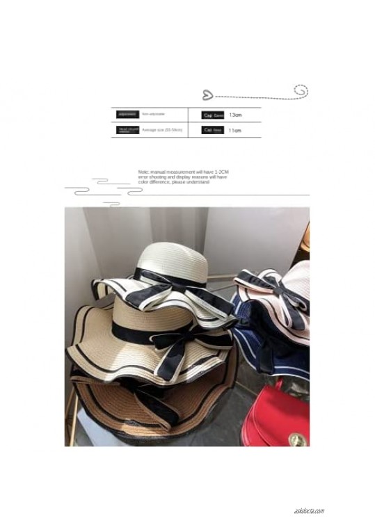 Women Summer UV Protection Beach Sun Hat UPF50+ Straw Hats Wide Brim Foldable Packable Roll up Cap