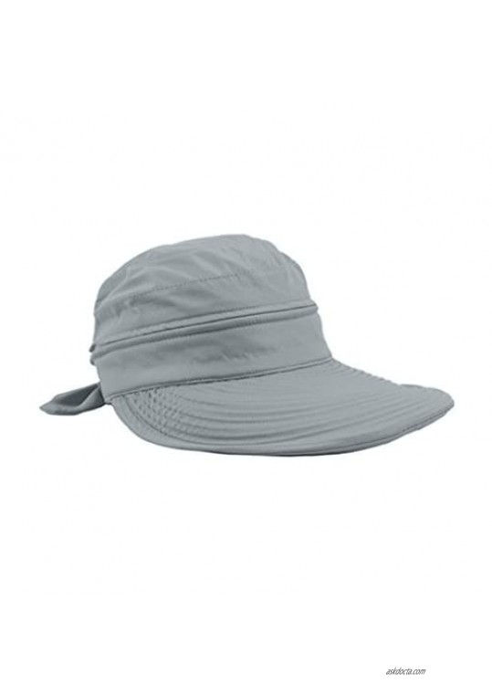Womens 2in1 Wide Brim Summer Folding Anti-UV Golf Tennis Sun Visor Cap Beach Hat