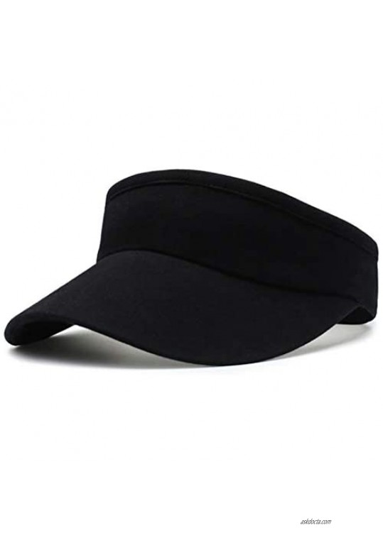 ADESUGATA Cotton Sports Sun Visor Hats - Empty Top Hat Adjustable for Women Men Running
