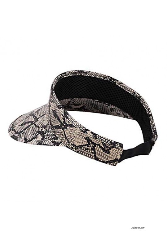 Surkat Snakeskin Sun Visors Cap Adjustable Visors Sportswear Sun Hat for Women Men