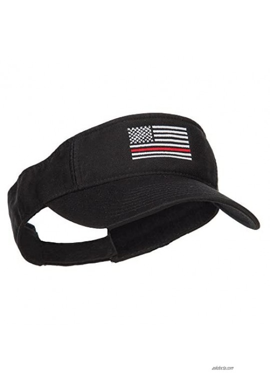 Thin Red Line American Flag Embroidered Washed Visor