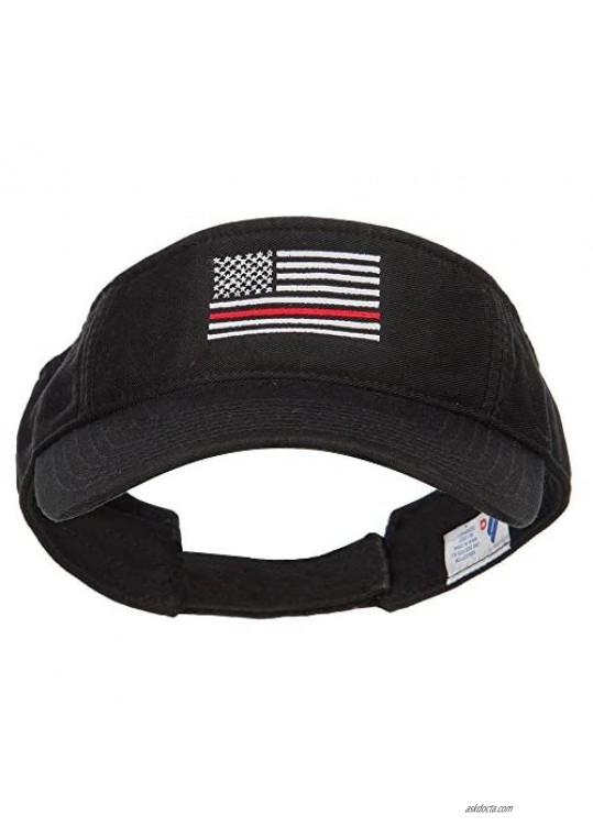 Thin Red Line American Flag Embroidered Washed Visor