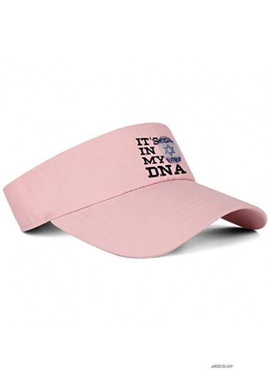 Unisex Sun Sports Visor Hat Jewish-Israel-Flag-It's-in-My-DNA-Israeli- Dad Visors Snapback Custom Cap