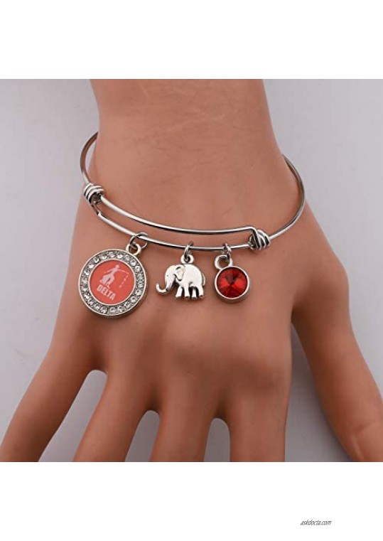 AKTAP Delta Sigma Theta Sorority Gifts Red Elephant Bracelet DST Inspired Greek Greece Sorority Gift