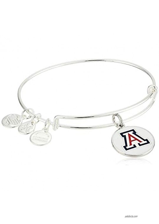 Alex and Ani Women's Color Infusion University of Arizona Logo II EWB Bracelet Shiny Silver Expandable