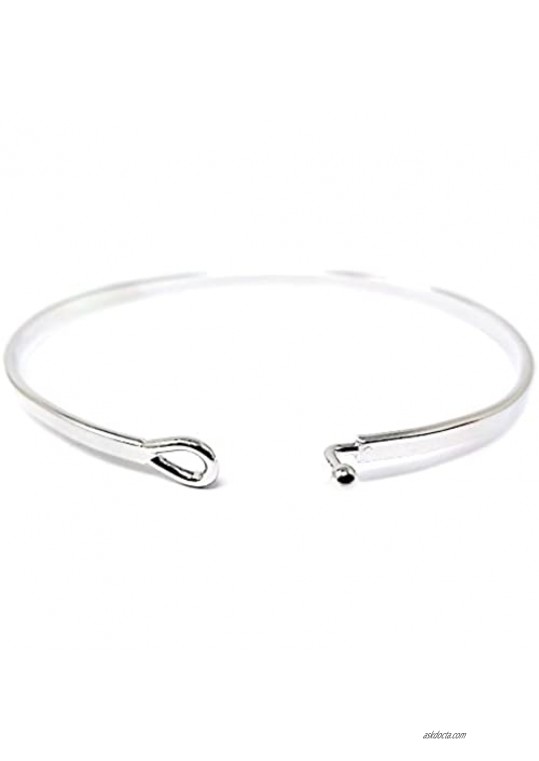 by you Inspirational Positive Message Engraved Thin Cuff Bangle Hook Bracelet