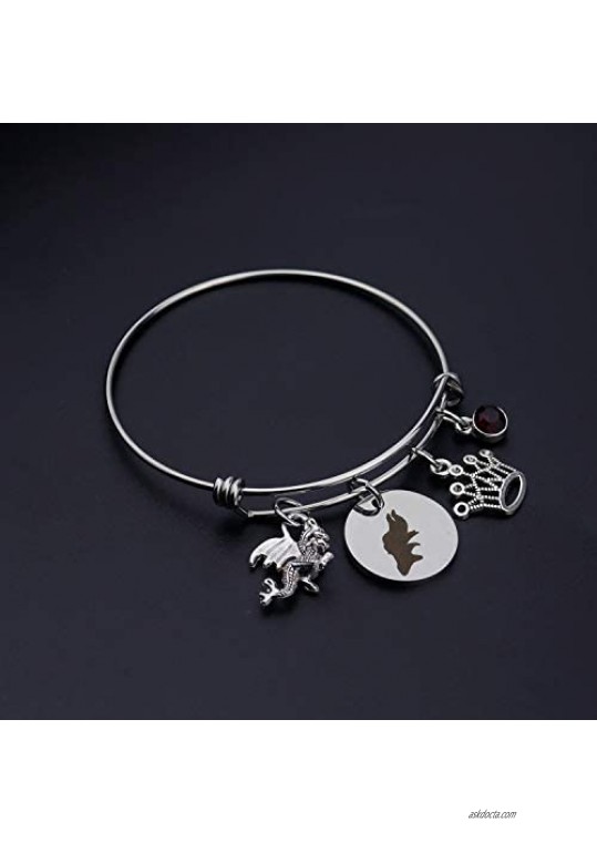 CWSEN Maleficent Bracelet for Women Mistress of All Evil Dragon Bangle Bracelet Sleeping Princess Fairytale Bracelet Gift for Fans Best Friend
