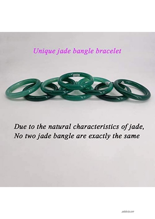 HSUMING Jade Bangle Bracelets for Women Classical Chinese Style Ink Green Agate Jade Bangles