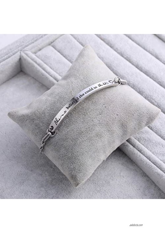 ivyAnan Jewellery Inspirational Bracelets Gifts Engraved Personalized Fashion Bangles for Women Girl Sister Mother Friends