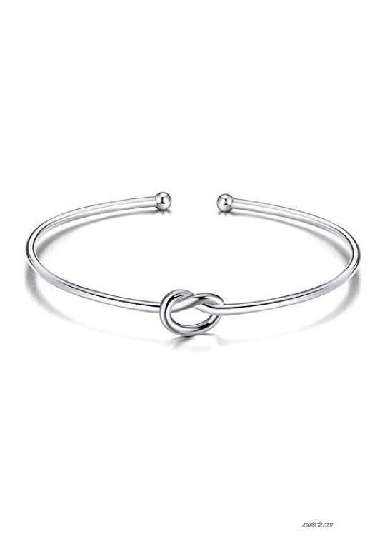 Jewanfix Bridesmaid Proposal Gifts Stainless Steel Tie The Love Knot Bridesmaid Bracelet with Gift Box