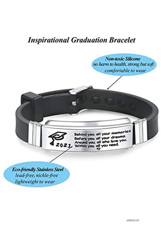KOORASY Graduation Gifts for Him 2021 Inspirational Gifts Bracelet College High School Graduation Gifts for Class of 2021 Graduates Students to My Son from Mom Dad Bracelets