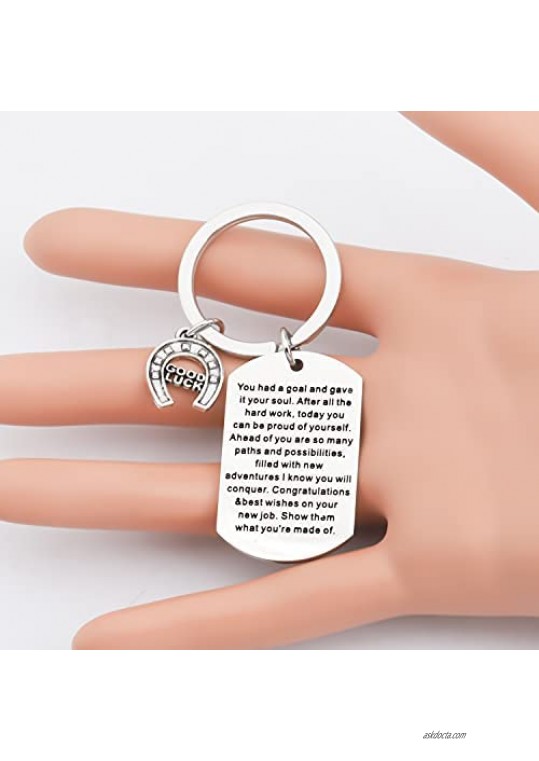 MYOSPARK New Job Keychain Gifts Best Wishes On Your New Job Good Luck Gift Coworker Leaving Gift New Beginnings Gift