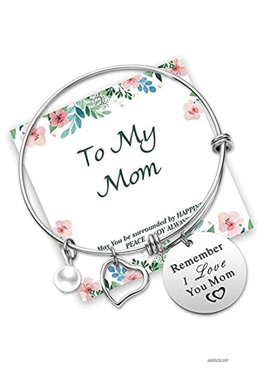 NEWNOVE Mother Daughter Bracelet Engraved Mantra Cuff Bangle Mother's Day Birthday Gift for Mom from Daughter