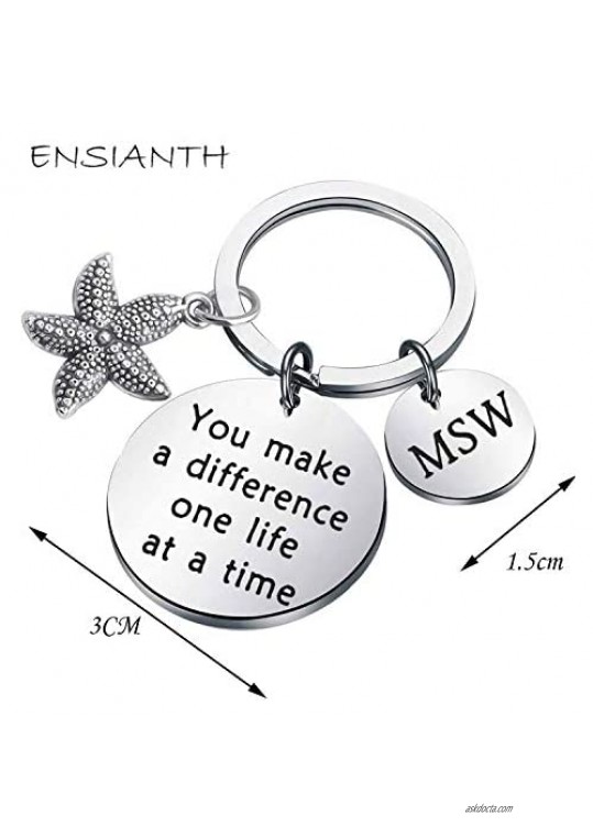 Social Worker Gifts MSW Graduation Bracelet You Make A Difference Jewelry Starfish Bracelet