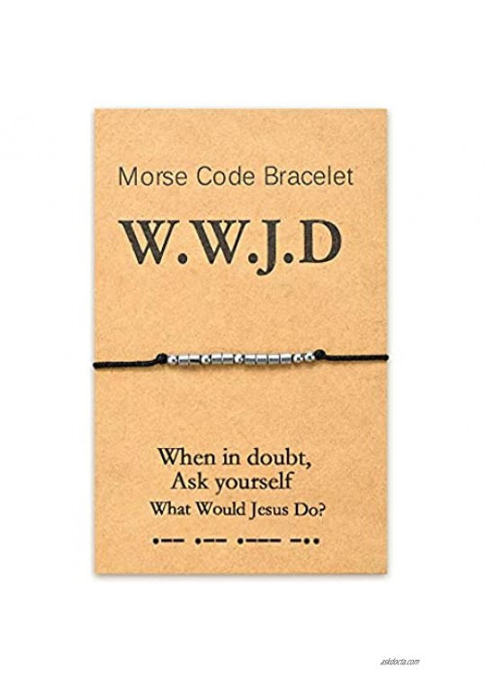 Tarsus WWJD What Would Jesus Do Bracelets Fundraisers Religous Christian Inspirational Morse Code Gifts for Women Men or Boys Girls