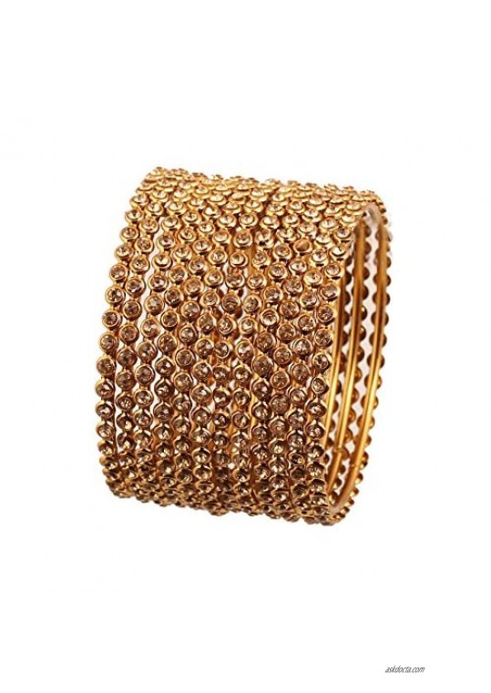 Touchstone Indian Bollywood Masterly Crafted Zigzag Rhinestones Colorful Stones Thin Thick Exclusive Designer Jewelry Bangle Bracelets In Gold Tone For Women.