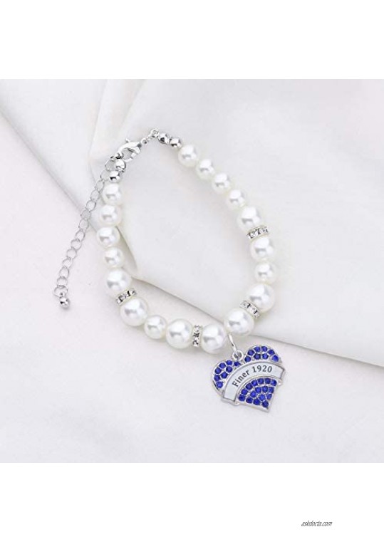 UJIMS Finer 1920 Bead Bracelet ZPB Paraphernalia Gift for Women Girl Greek Sorority Jewelry BFF Sisterhood Gift