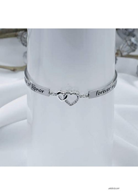 ZNTINA Bridesmaid Gift Thank You For Standing by My Side Bridesmaid Bracelet Matron of Honor Jewelry Wedding Gift