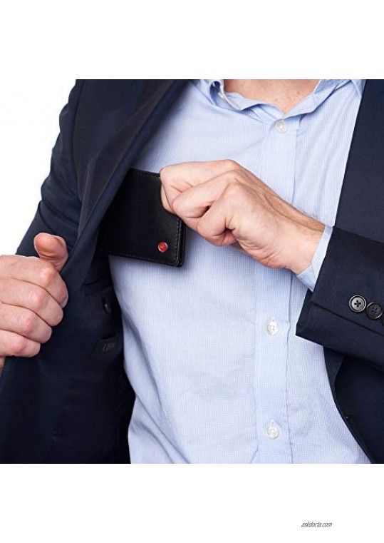 Alpine Swiss Men’s Delaney Slimfold RFID Safe Slim Bifold Wallet Smooth Leather Comes in Gift Box