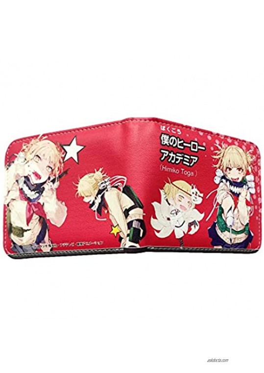 Anime My Hero Academia Himiko Toga Cosplay Short Wallet Bifold Leather Moneybag Accessory Halloween